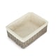 image 2 of Wicker Grey Wash Lined Storage Tray Grey | Grey | L