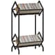 image 1 of HOMCOM 50 CD Storage Rack, 2-Tier Metal Display Rack for CDs, DVDs, Black | Black | Black | 45.2L x 25.4W x 80H cm