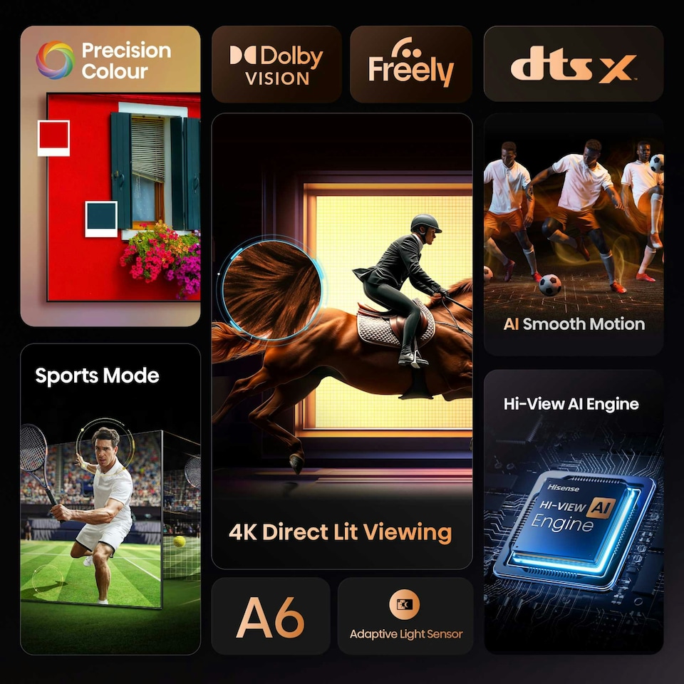 image 1 of Hisense A6QTUK 43" 4K Ultra HD LED Freely Smart TV - 43A6QTUK