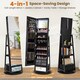 image 6 of COSTWAY 4 iN 1 Swivel Jewelry Cabinet Lockable Jewelry Armoire-Black