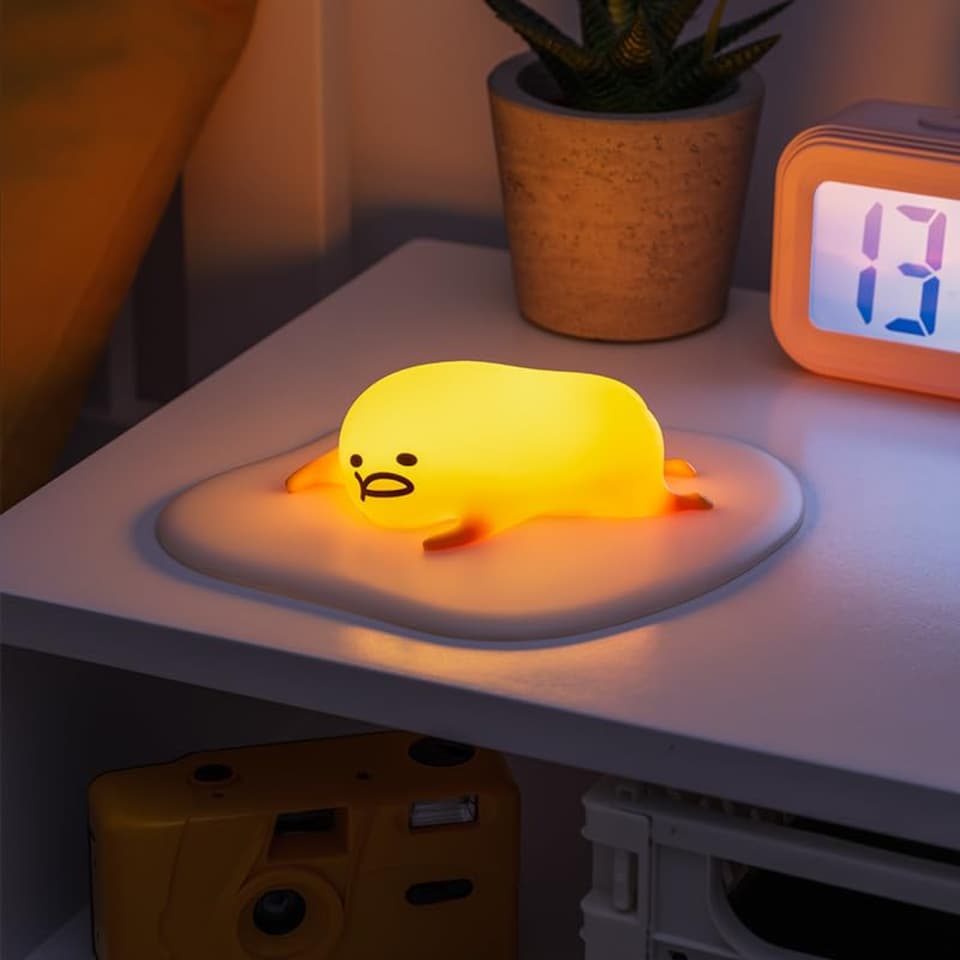 image 1 of Gudetama Icon Light, Sanrio 3D Flexible Rubber Egg Lamp, Lazy Egg Night Light for Kids, Anime Room Decor, Paladone