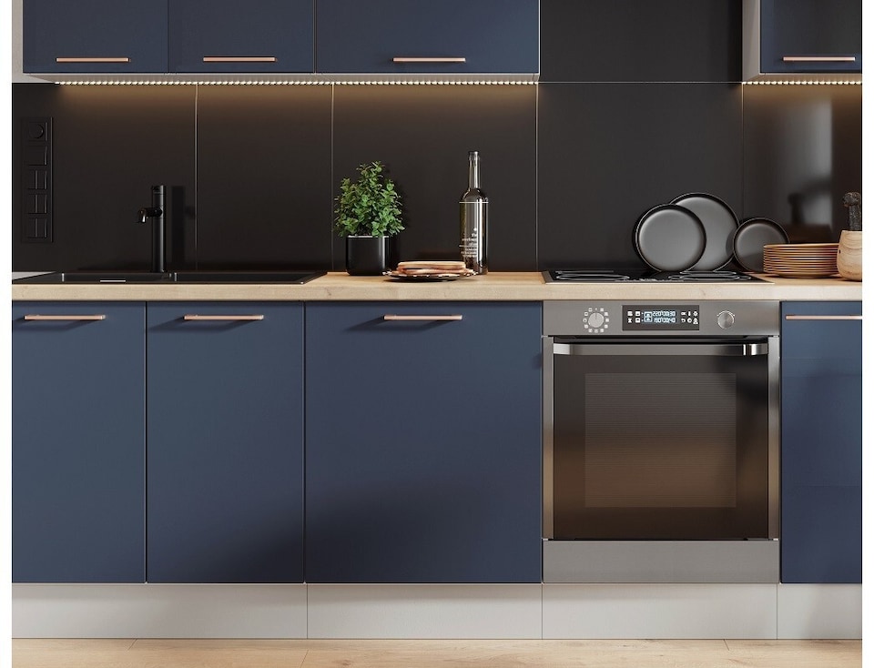 image 1 of Nora Kitchen Wall Cabinet Cupboard Unit - Navy Blue W304xH720mm