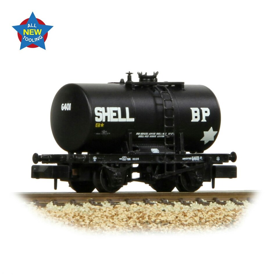 Graham Farish 20t Anchor-Mounted Tank Wagon Shell/BP Black 6401