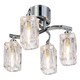 image 1 of Modern Polished Chrome 4-Bulb Ceiling Light with Square Clear Ice Cube Shades | Chrome