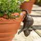 image 1 of Antique Bronze Coloured Mouse Pot Buddy Plant Pot Hanger - L10.5 x W4.5 x H5 cm