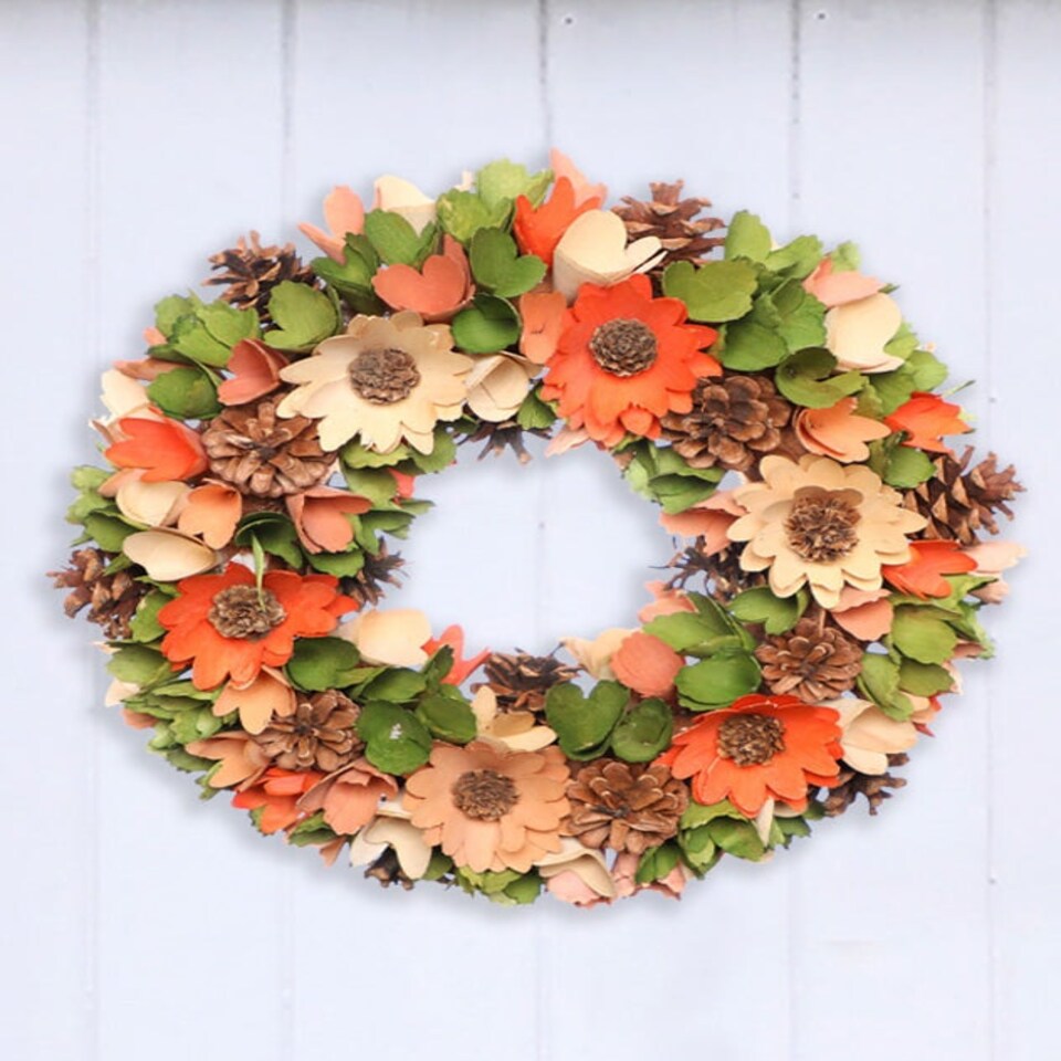 image 1 of Sunny Meadow Floral Wreath 32cm