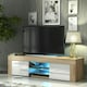 image 2 of TV Unit 130cm White Gloss Doors Oak Matt Body Modern Cabinet | Multi | Oak | One Size | 1