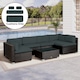 image 2 of Outsunny Garden Rattan Sofa Set Polyester Cover Replacement No Cushion | Grey | Grey | 4