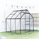 image 7 of Outsunny Polycarbonate Walk-in Garden Greenhouse w/ Sliding Door Grey | Grey | Grey, Clear | 1