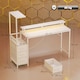 image 7 of HOMCOM 147cm Gaming Desk with Charging Station and RGB Lights, White | White | White | 147 x 47 x 110-130 cm