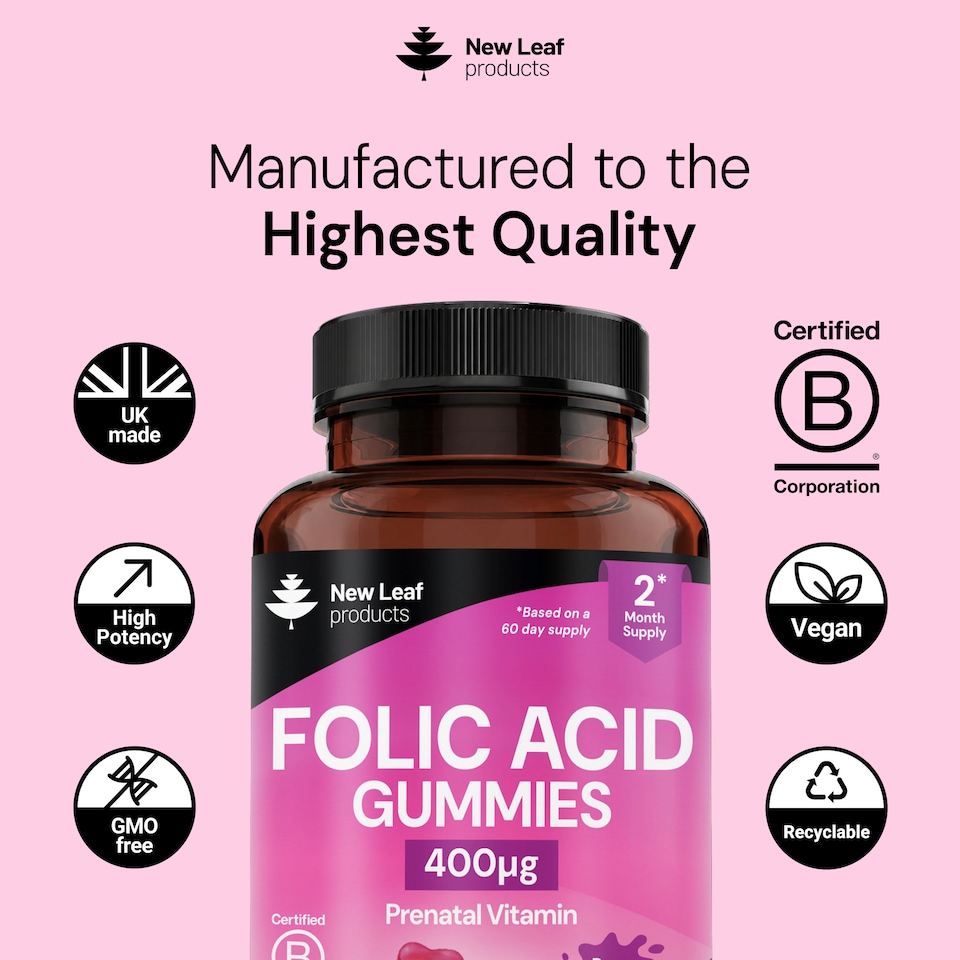 image 1 of Folic Acid Pregnancy Gummies High Strength Folate