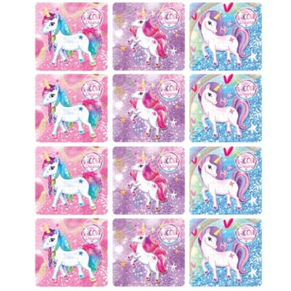 Assorted Unicorn Jigsaw Puzzle - Pack of 12