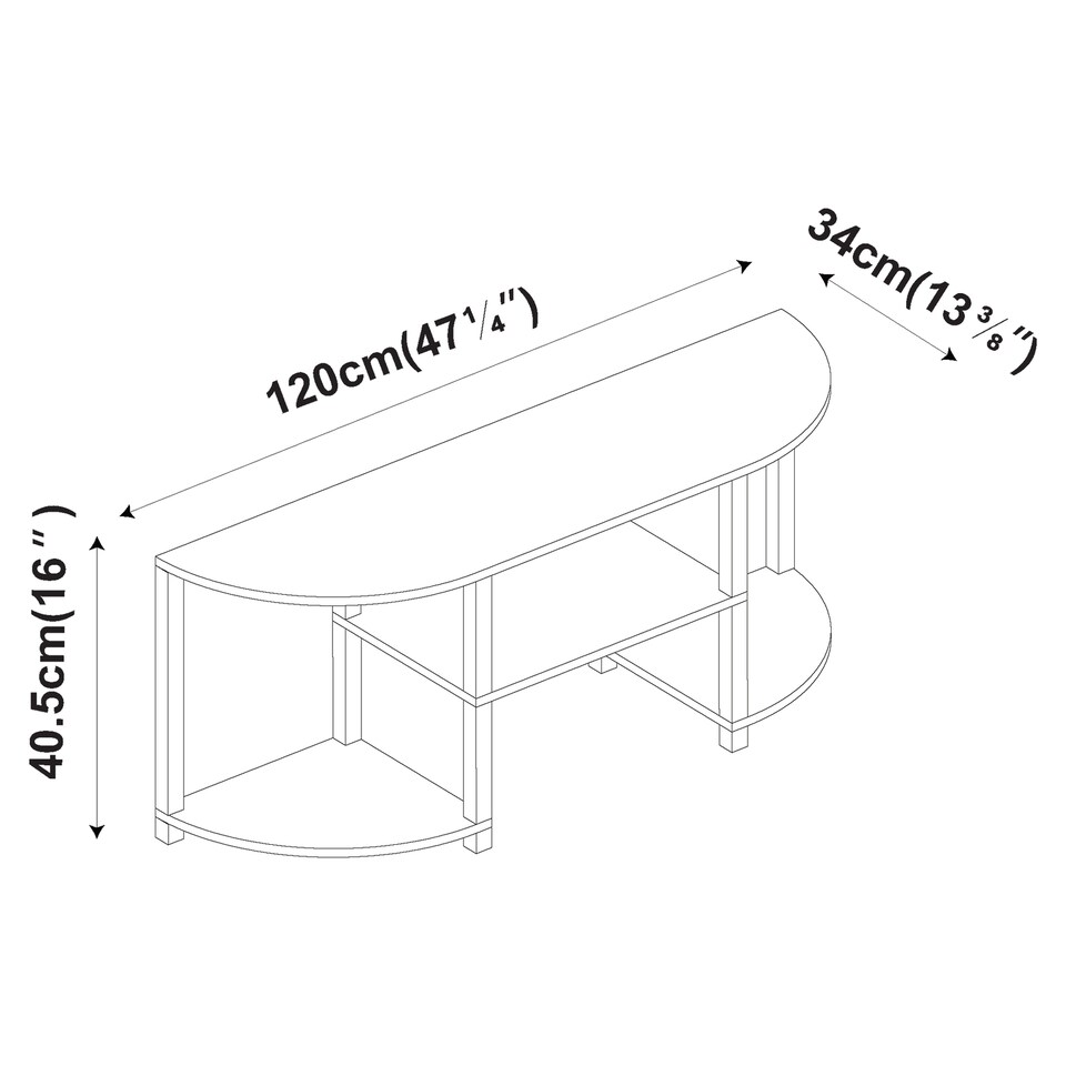 image 1 of URBNLIVING Wide TV Unit Stand S-Tube Entertainment Centre with Storage Shelf, Modern Living Room Cabinet | Grey | Grey | One Size | 1