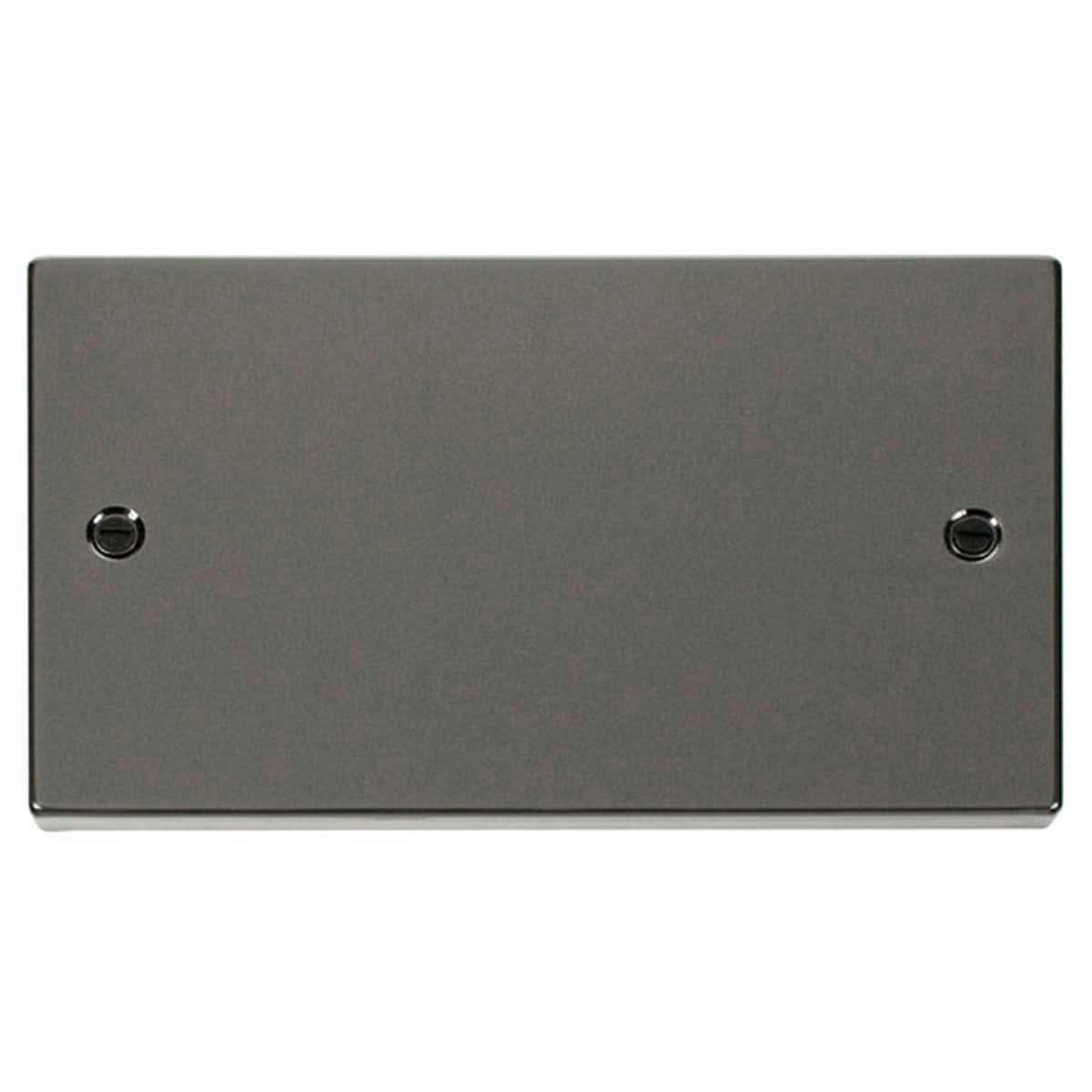 SE HOME Black Nickel 2 Gang Blank Plate Black Black Nickel