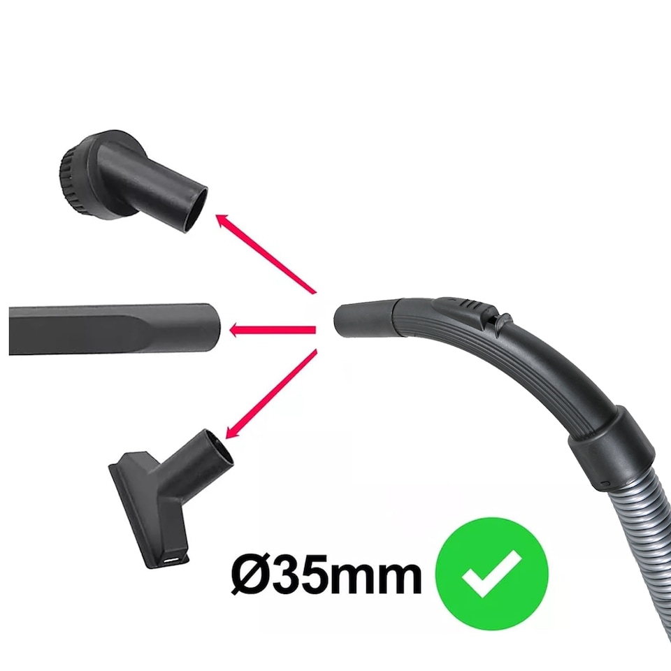 image 1 of SPARES2GO Hose for Akitas C10T Turbo Pet Vacuum Cleaner Bagless Cylinder (2m)