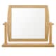 image 2 of Interiors By Premier Wooden Frame Swivel Mirror, Durable 25x28cm Pine Wood Tabletop Mirror, Natural Finish Cream