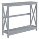 image 1 of Yaheetech  2-Tier Narrow Sofa Table with X-Shape Enforcement Structures