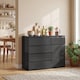image 8 of HOMCOM Sideboard Storage Cabinet, Kitchen Cupboard with 5 Drawers | Black | Black embossed