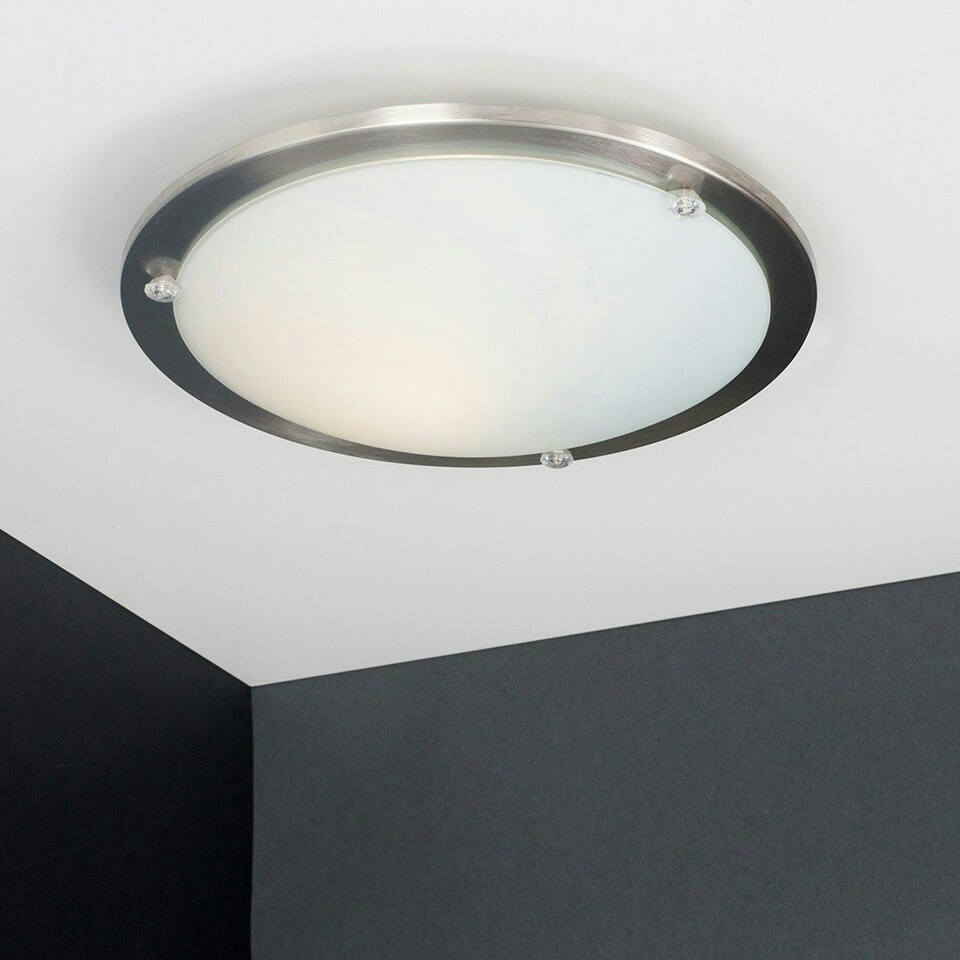 image 1 of ValueLights Cymbal Chrome Ceiling Light (Flush) With LED Candle Bulb