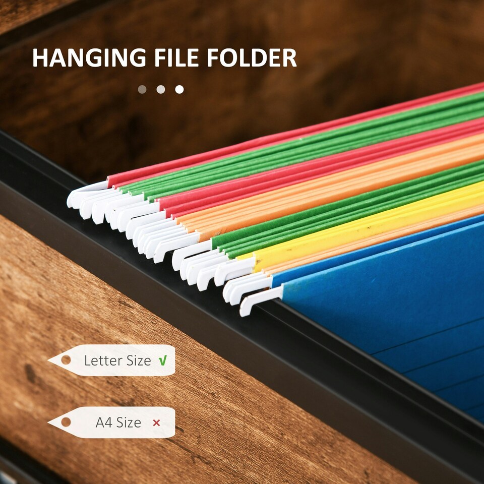 image 1 of HOMCOM Roll File Cabinet w/ Drawer, Hanging File Folder Organizer