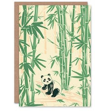 Cute Bright Bamboo Forest Arty Occasion Baby Birthday Card