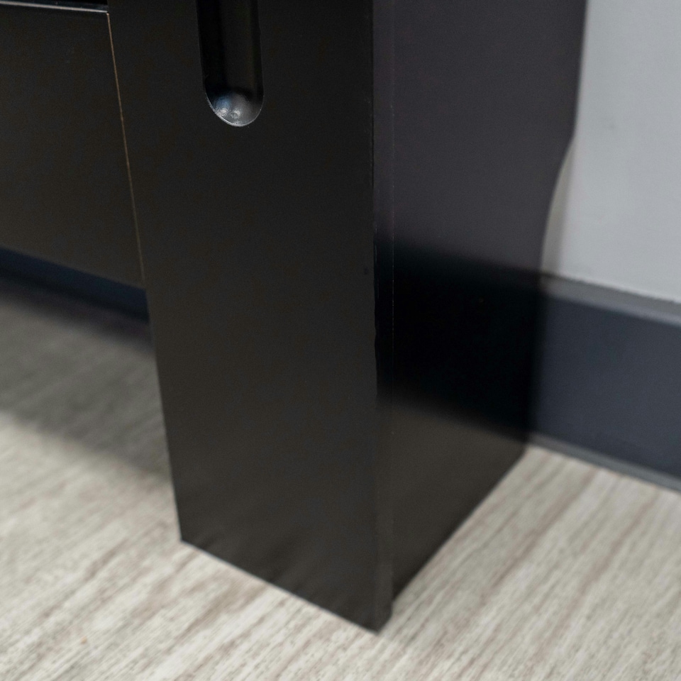 image 1 of Stylish MDF Black Horizontal Design Radiator Cover - Adjustable