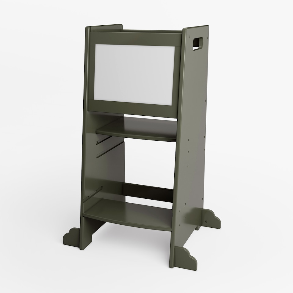 image 1 of Allis Baby Toddler Learning Tower with Adjustable Height and Blackboard - Sage Green | Green | Sage | One Size | 1