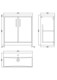 image 3 of Balterley Winshill Contemporary 2 Door Floor Standing Vanity Unit with Thin Edge Basin, Woodgrain Dark Grey, 800mm