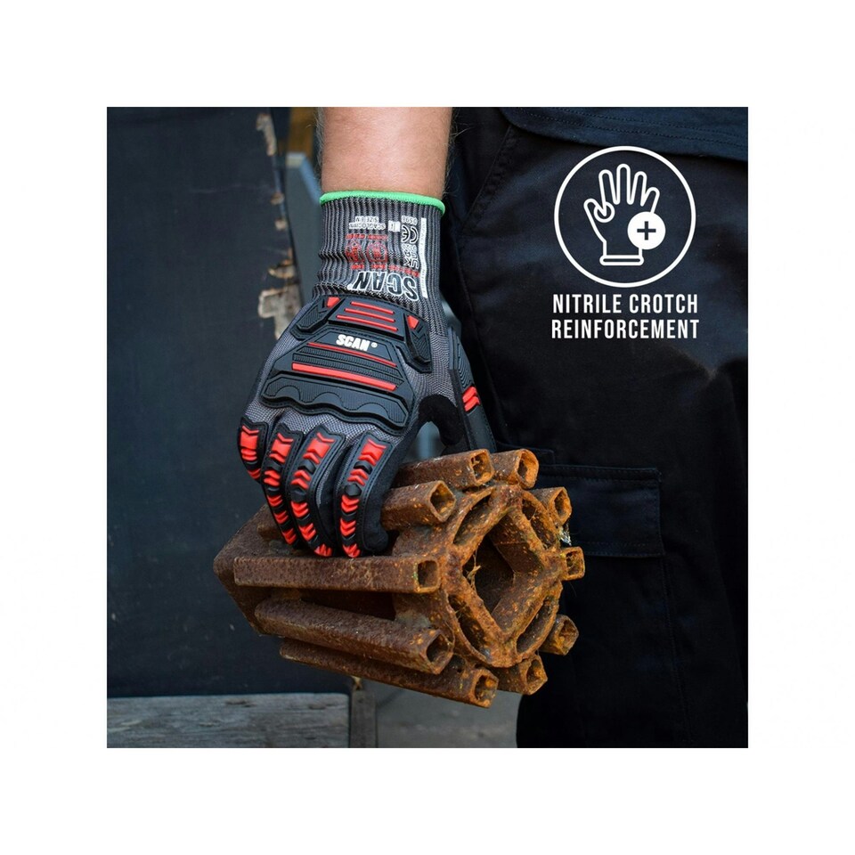 image 1 of Scan Nitrile Palm Impact Cut D Gloves - Multi Colour - XL (Size 10) Multi | XL (Size 10)