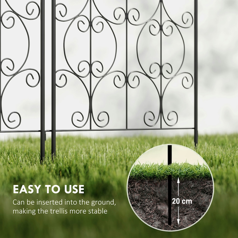 image 1 of Outsunny Set of 2 Metal Garden Trellis, Outdoor Trellis Panels, 150 x 50 cm