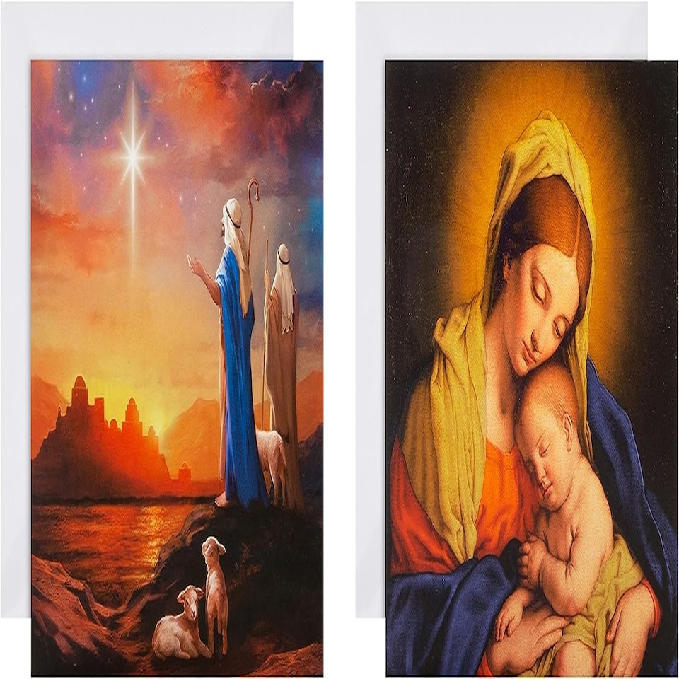 image 1 of Traditional Religious 2 Designs, Pack of 16 Charity Christmas Cards