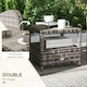 image 5 of Outsunny 3 Pieces Rattan Bistro Set with Cushions for Outdoor, Brown
