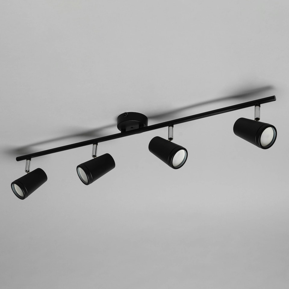 image 1 of BHS Frida Bathroom Ceiling Spotlight Bar | Black | Black | 1