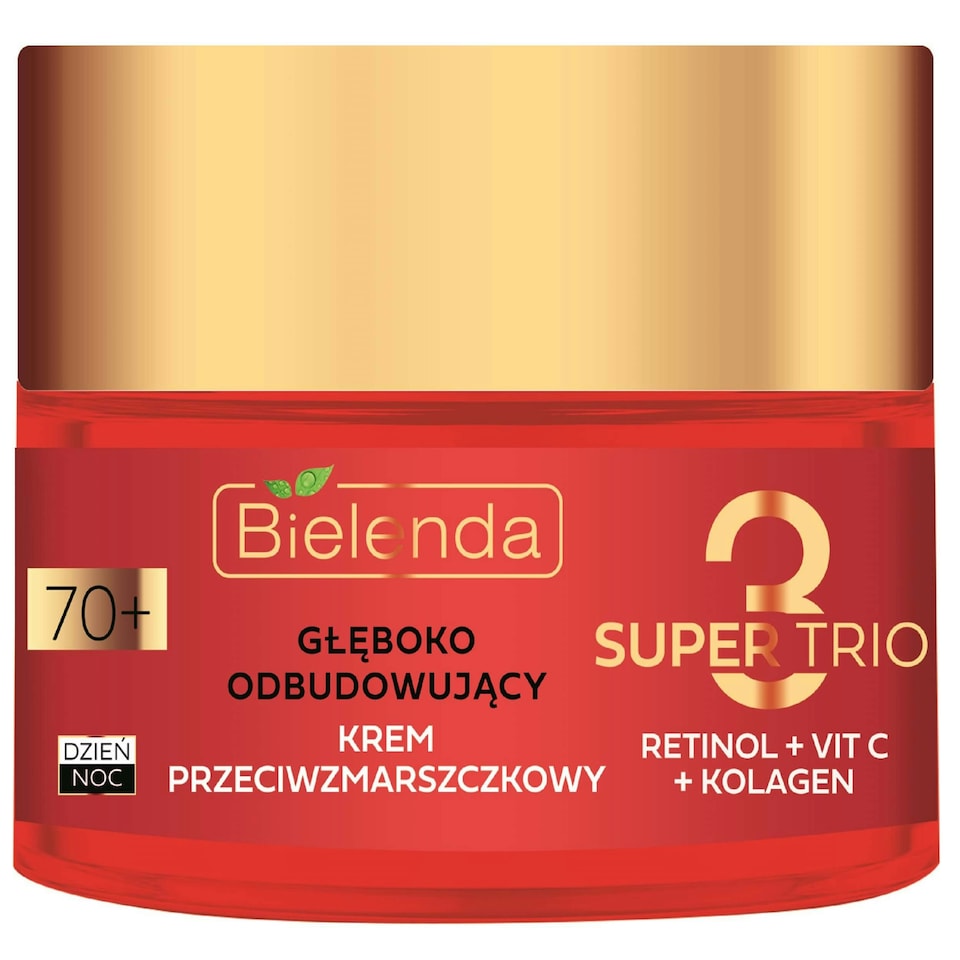 image 1 of Bielenda Super Trio Retinol + Vit C + Collagen Deeply Rebuilding Anti-Wrinkle 70+ Cream 50ml