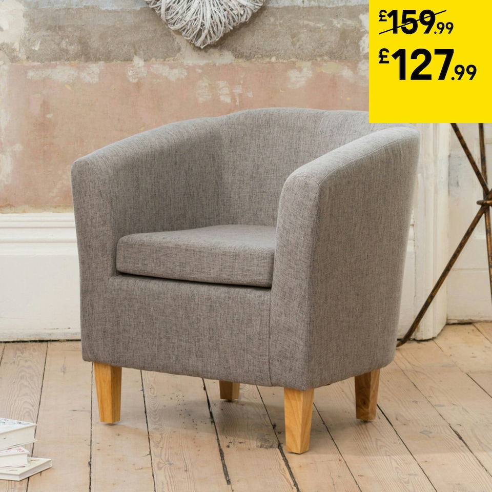 image 1 of Alderwood Fabric Tub Chair - Dark Grey
