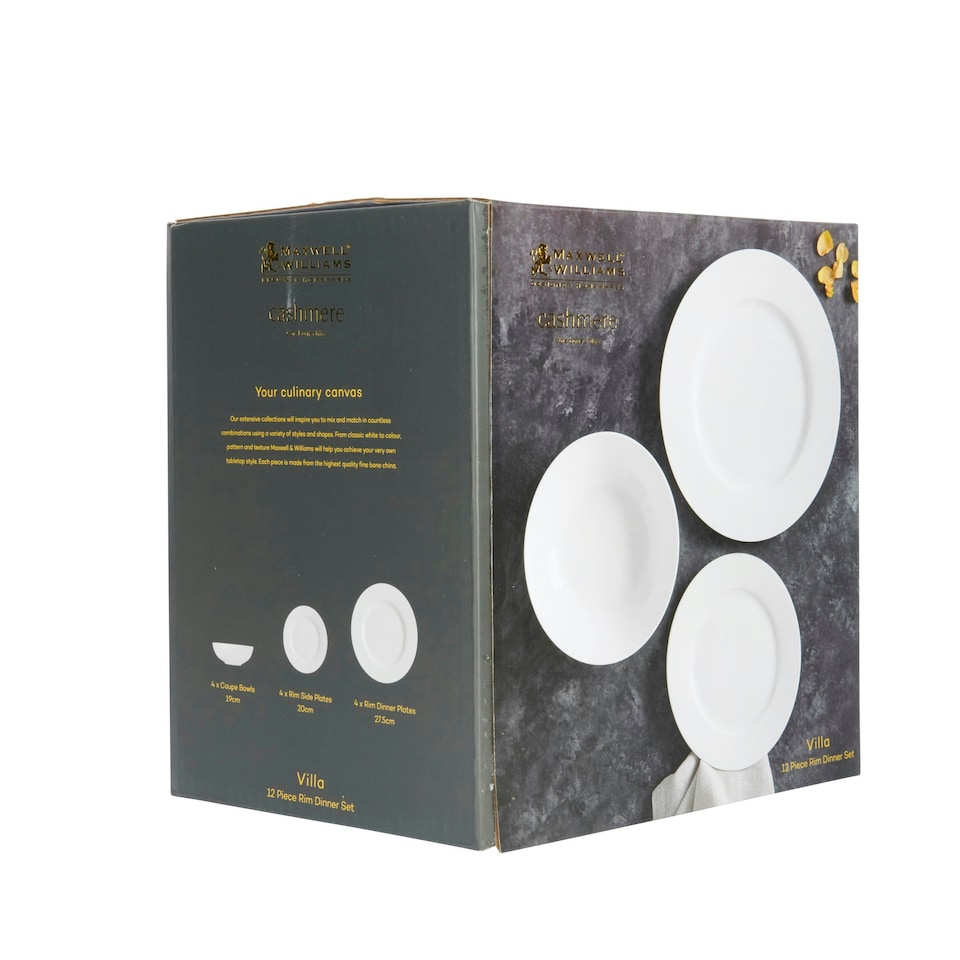 image 1 of Maxwell & Williams Dinner Set White Bone China 12 Piece