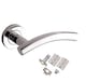 image 1 of Golden Grace 1 Set Arched T-Bar Lever Door Handle on Round Rose in Polished Chrome Finish with Latch & Hinges | Chrome | 1 Set