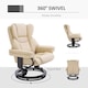 image 5 of HOMCOM PU Leather Manual Reclining Armchair Footstool Padded Seat Cream