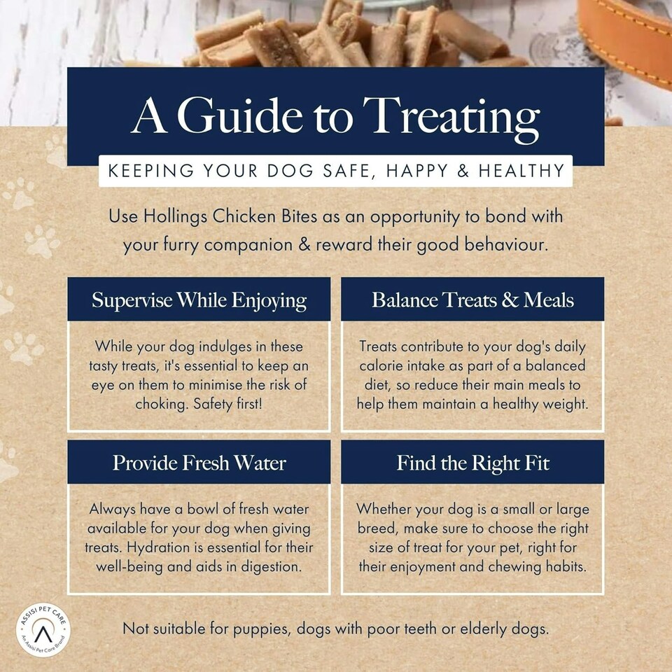 image 1 of Hollings Chicken Bites Dog Training Treats, Delicious Chicken Treats for Adult Dogs, High in Protein & Made with 100% Natural Ingredients (75g)