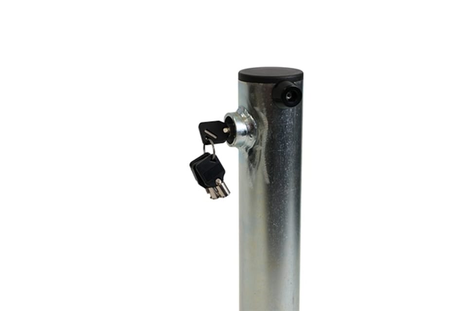 image 1 of The Ramp People Folding Parking Bollard - Steel Silver Includes Fixings
