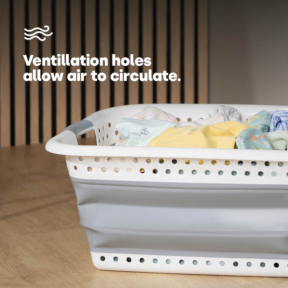 image 1 of Foldaway Laundry Basket Grey