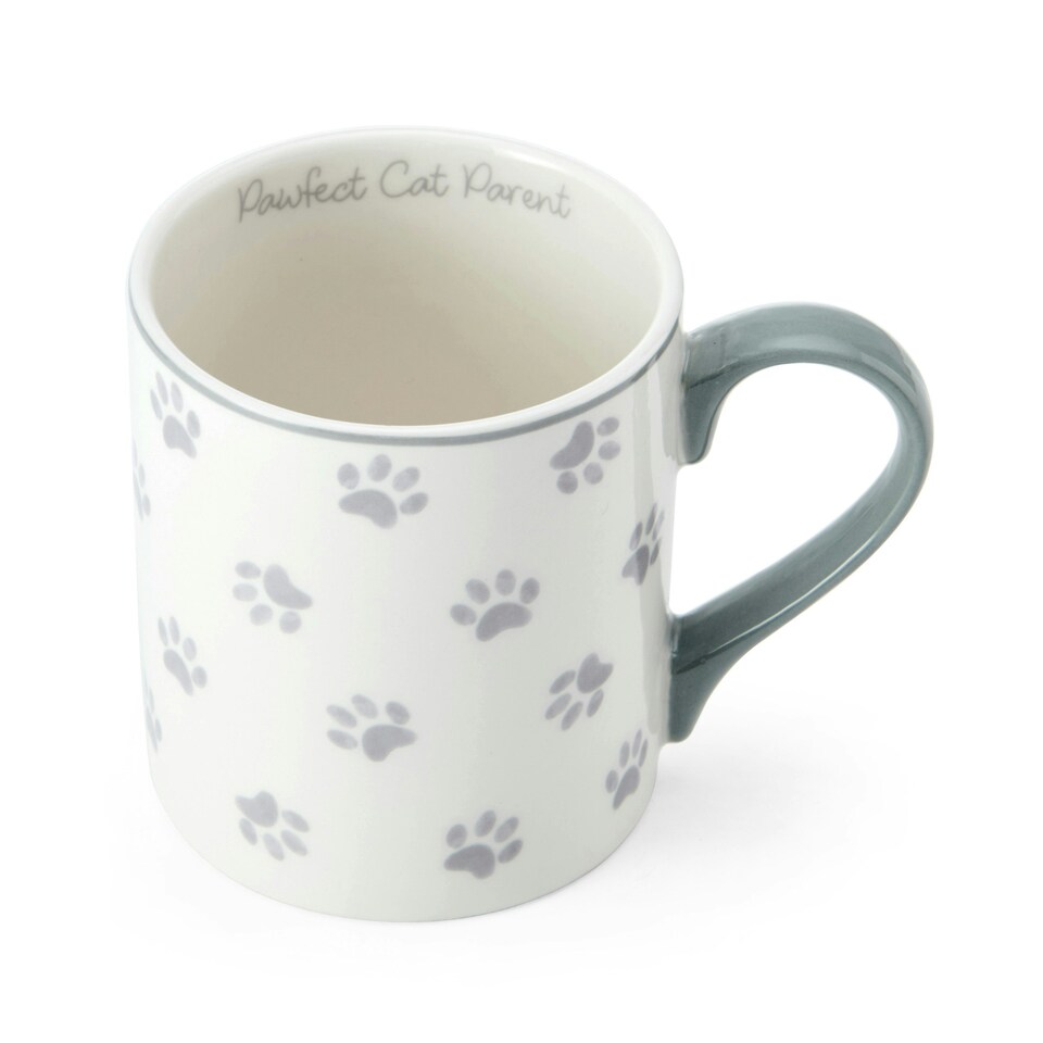 image 1 of Mikasa Pawfect Cat Parent Straight-Sided Porcelain Mug, 280ml | White