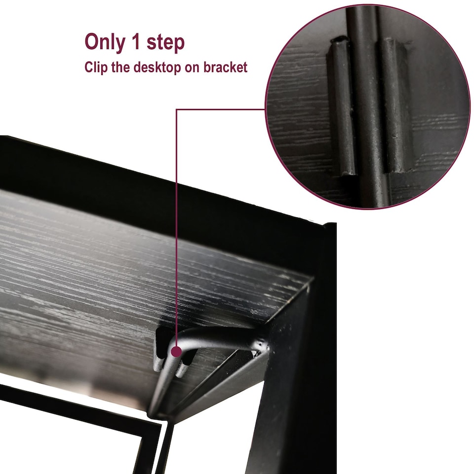 image 1 of House of Home Wooden Folding Office Desk Foldable Computer and Study Table Ideal for Laptops Black | Black