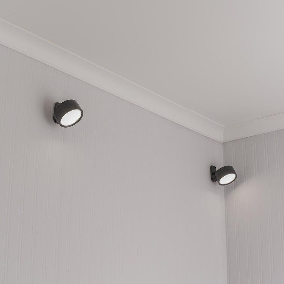 image 1 of ValueLights Marshall Pair of Matte Black Wall Light & Bulb | Black
