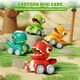 image 4 of Push and Go Dinosaur Car Toy Set 4PCS Mini Dino Vehicles for Toddlers Pull Back Cars