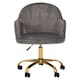 image 2 of Interiors by Premier Brent Grey Velvet And Gold Base Home Office Chair
