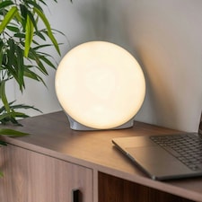 ValueLights Daylight Gifting Dimmable Matte White Sad Lamp and Integrated LED 15W White Mix 6500K Bulb