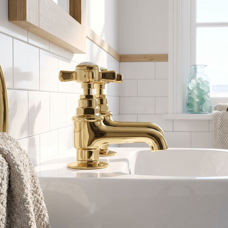 image 1 of Balterley Traditional Bathroom Crosshead Basin Pillar Taps