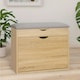 image 1 of Shoe Storage Bench With Cushioned Seat and Hidden Storage Natural Brown Brown