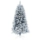 image 1 of HOMCOM 5 Foot Artificial Blue Snow Flocked Christmas Tree with Hinged Branches